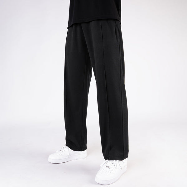 Black loose fit front stitch trouser