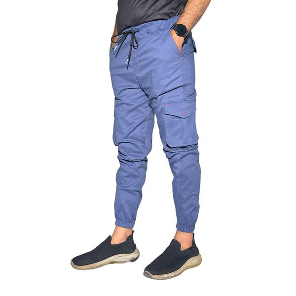 Men's Blue Cargo Jogger Pants