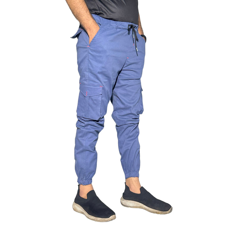 Men's Blue Cargo Jogger Pants