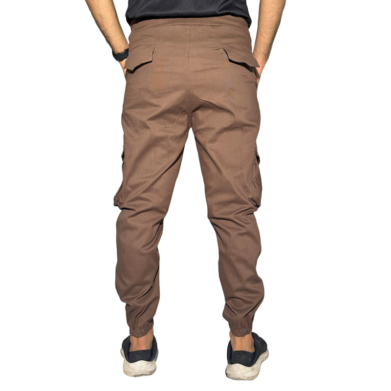Men's Brown Cargo Jogger Pants