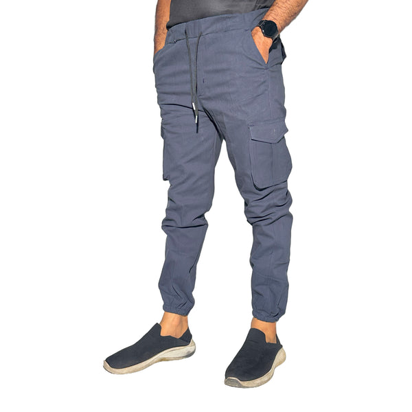 Men's Dark Blue Cargo Jogger Pants