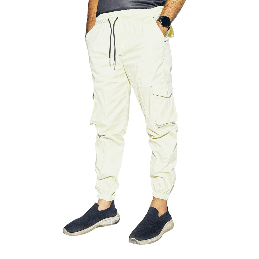 Men's Beige Cargo Jogger Pants