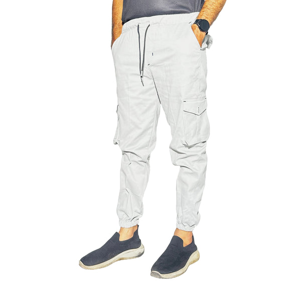 Men's Grey Cargo Jogger Pants