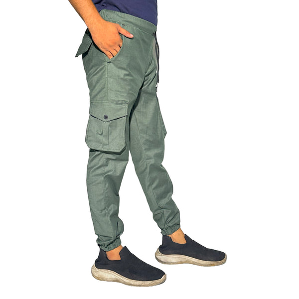 Men's Olive Green Cargo Jogger Pants