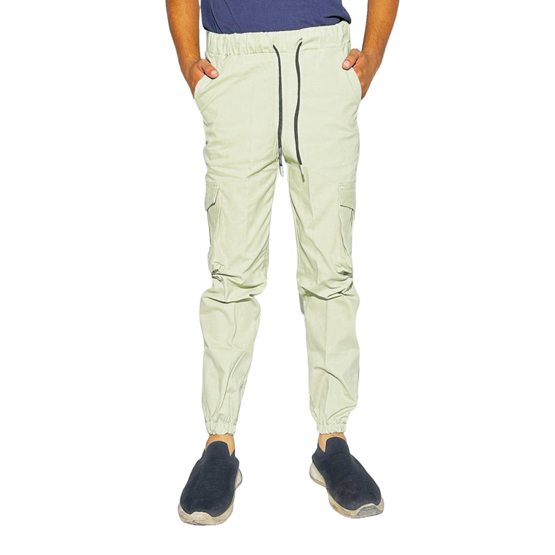 Men's Light Beige Cargo Jogger Pants