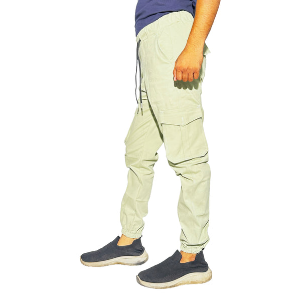 Men's Light Beige Cargo Jogger Pants