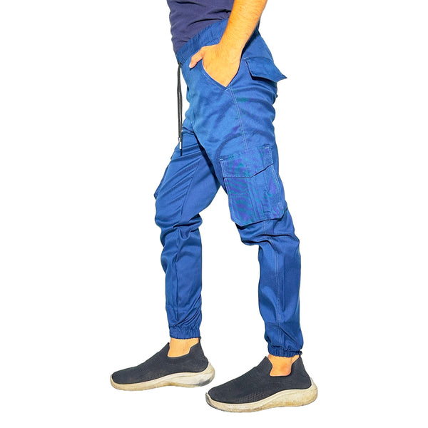 Men's Navy Blue Cargo Jogger Pants