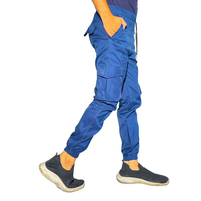 Men's Navy Blue Cargo Jogger Pants