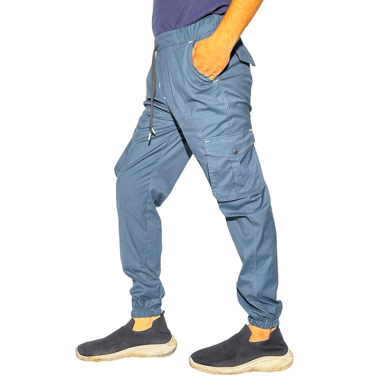 Men's  Steel Blue Cargo Jogger Pants