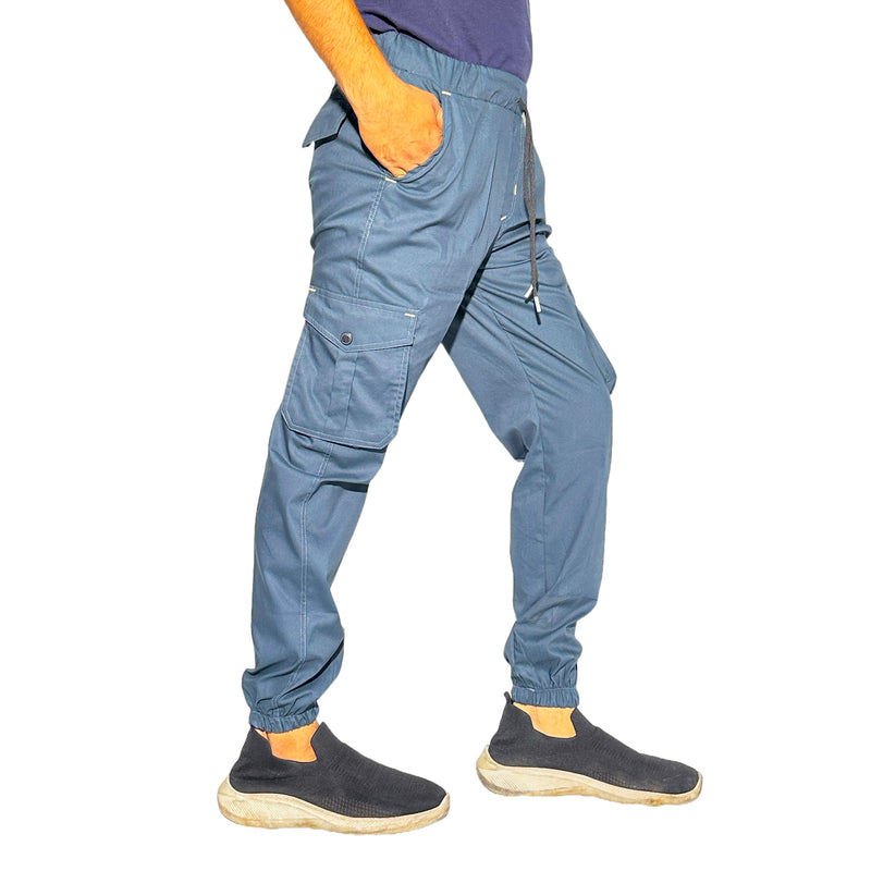 Men's  Steel Blue Cargo Jogger Pants