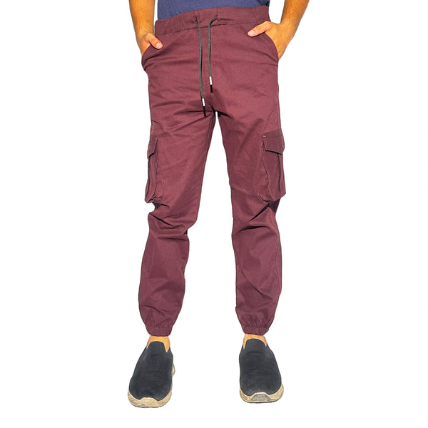 Men's  Reddish-purple Cargo Jogger Pants