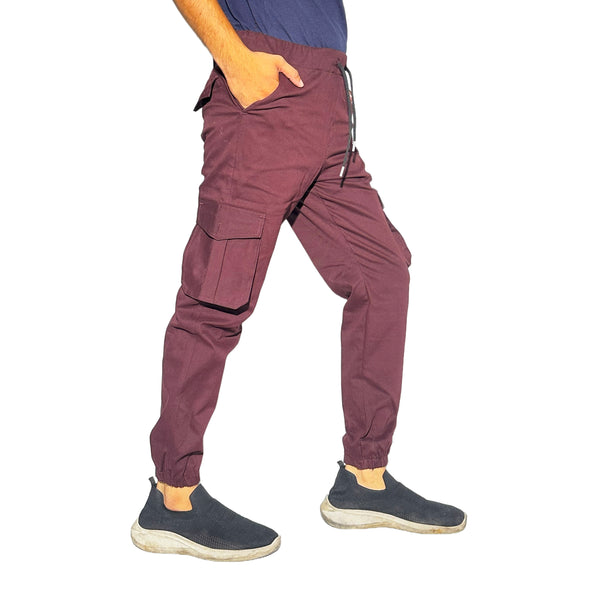 Men's  Reddish-purple Cargo Jogger Pants