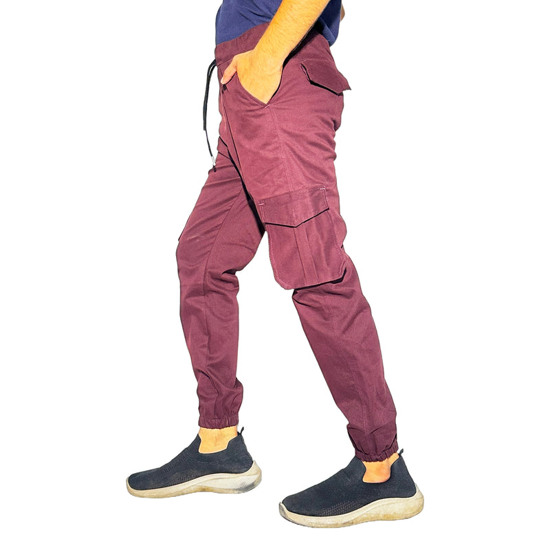 Men's  Reddish-purple Cargo Jogger Pants
