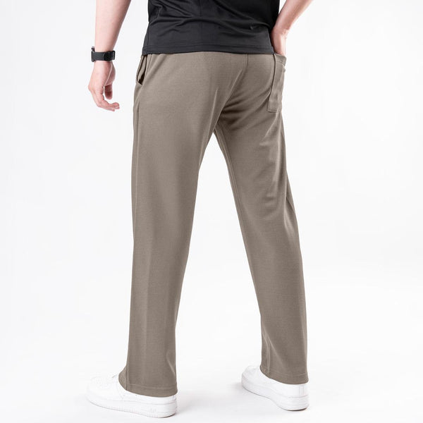 light khaki loose fit front stitch trouser